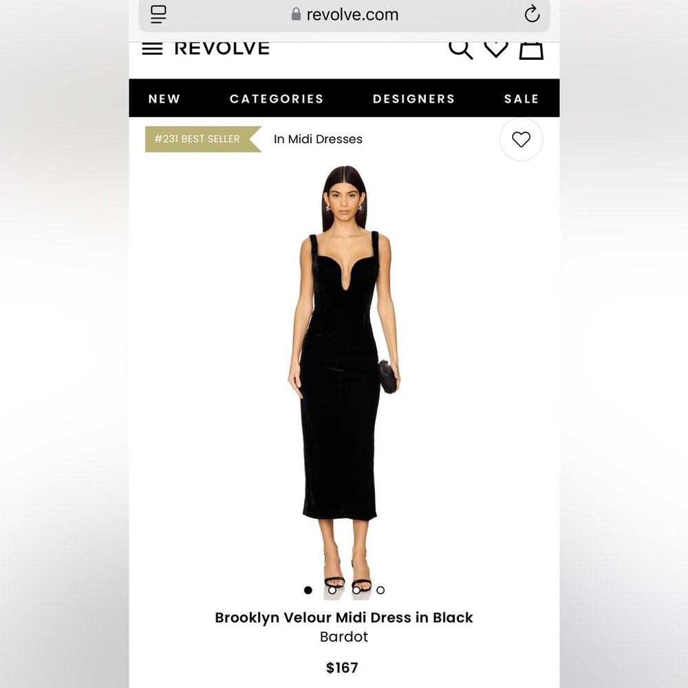 BARDOT BROOKLYN MIDI DRESS IN BLACK